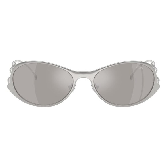 New DIESEL Silver Round DL1014 1001/Z6 Sunglasses Women - Picture 2 of 6